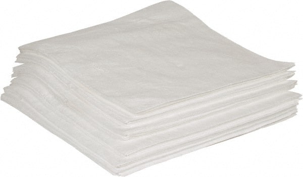 Brady SPC Sorbents ENV50 Sorbent Pad: Oil Only Use, 30" Wide, 30" Long, 53 gal, White 
