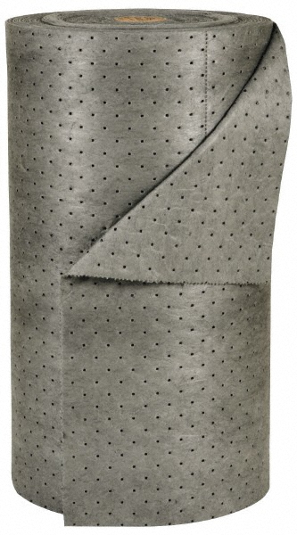 Sorbent Roll: For Universal Use, 150.00' Long, 30' Long, 50 gal, Gray, Perforated