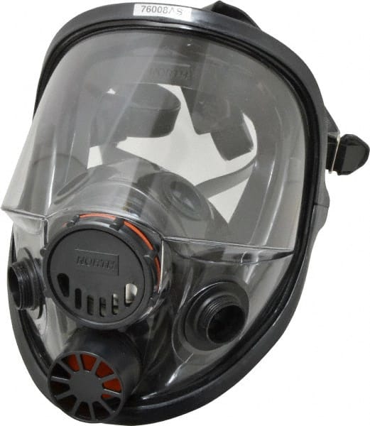 North 760008AS Full Face Respirator: Silicone, Threaded, Small 
