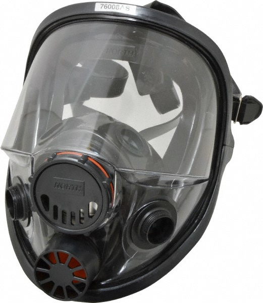Full Face Respirator: Silicone, Threaded, Small - 5-Point Suspension, Threaded Connection, PAPR & SAP Compatible