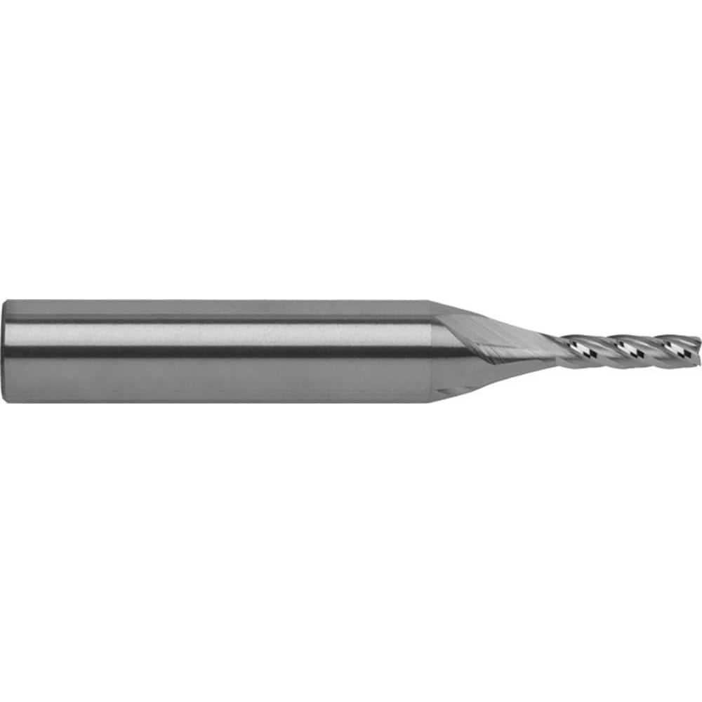 RobbJack T12-405-13 Square End Mill: 13/32 Dia, 1 LOC, 1/2 Shank Dia, 3 OAL, 4 Flutes, Solid Carbide 