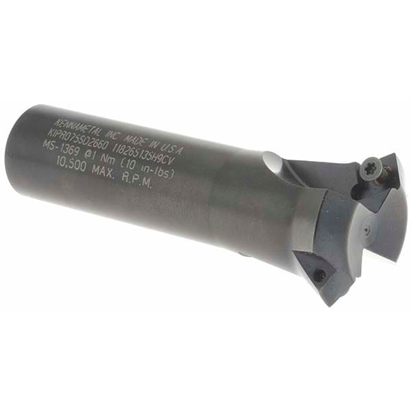 60° Lead Angle, 3/4" to 1.271" Cut Diam, Indexable & Chamfer End Mill