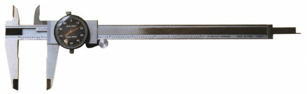 Dial Caliper: 6'' Range, 0.001'' Graduation, 0.1'' per Revolution