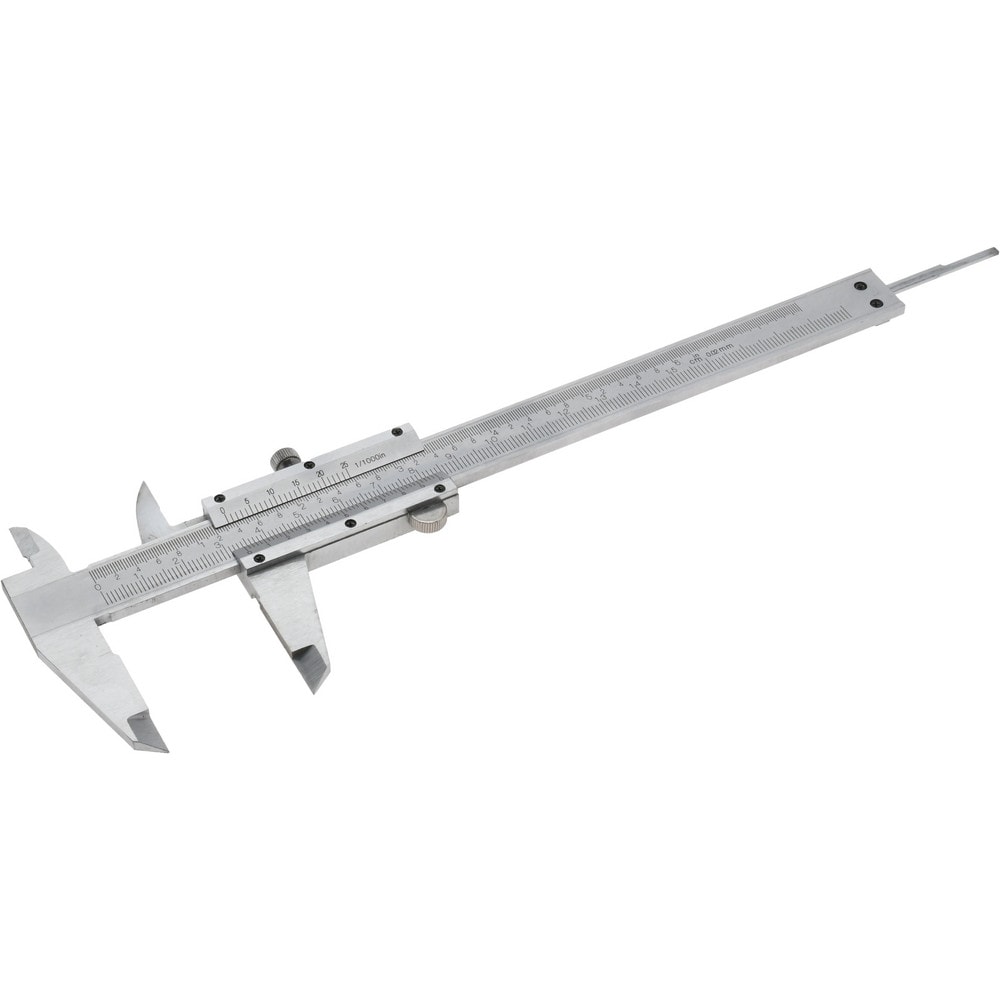 Vernier Caliper: 0 to 6", 0.0012" Accuracy, 0.001" Graduation, Carbon Steel