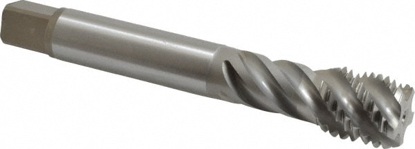 Spiral Flute Tap:  UNC,  5 Flute,  Bottoming,  2B Class of Fit,  Cobalt,  Bright/Uncoated Finish