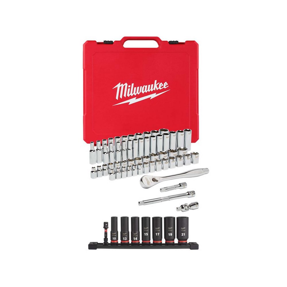 Socket Sets; Set Type: Deep; Standard; Universal ; Measurement Type: Metric; Inch ; Drive Size: 3/8 ; Minimum Size (mm): 6.00 ; Maximum Socket Depth (mm): 19.00 ; Maximum Size (mm): 19.00