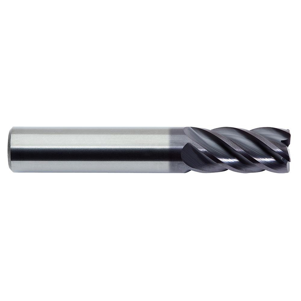 Square End Mill: 3/8" Dia, 1/2" LOC, 5 Flute, Solid Carbide - 2" OAL, 3/8" Shank Dia, 38 deg Helix, ALtima Finish, Single End, Series 178W