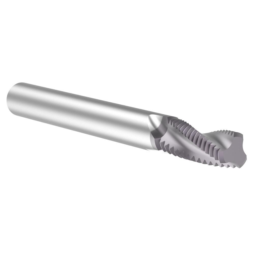 Helical Flute Thread Mill: 5/16-24, Internal & External, 3 Flute, 1/4" Shank Dia, Solid Carbide
