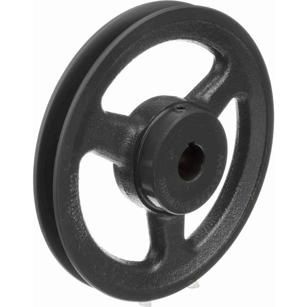 3/4" Bore Dia, 6-1/4" OD, Finished Bore Single Groove Sheave - 3/4" Wide, Cast Iron