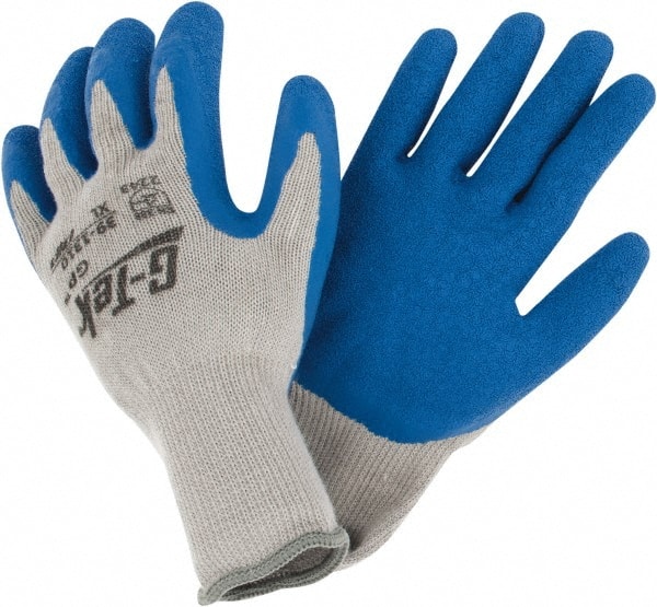 General Purpose Work Gloves: X-Large, Rubber Coated, Cotton & Polyester
