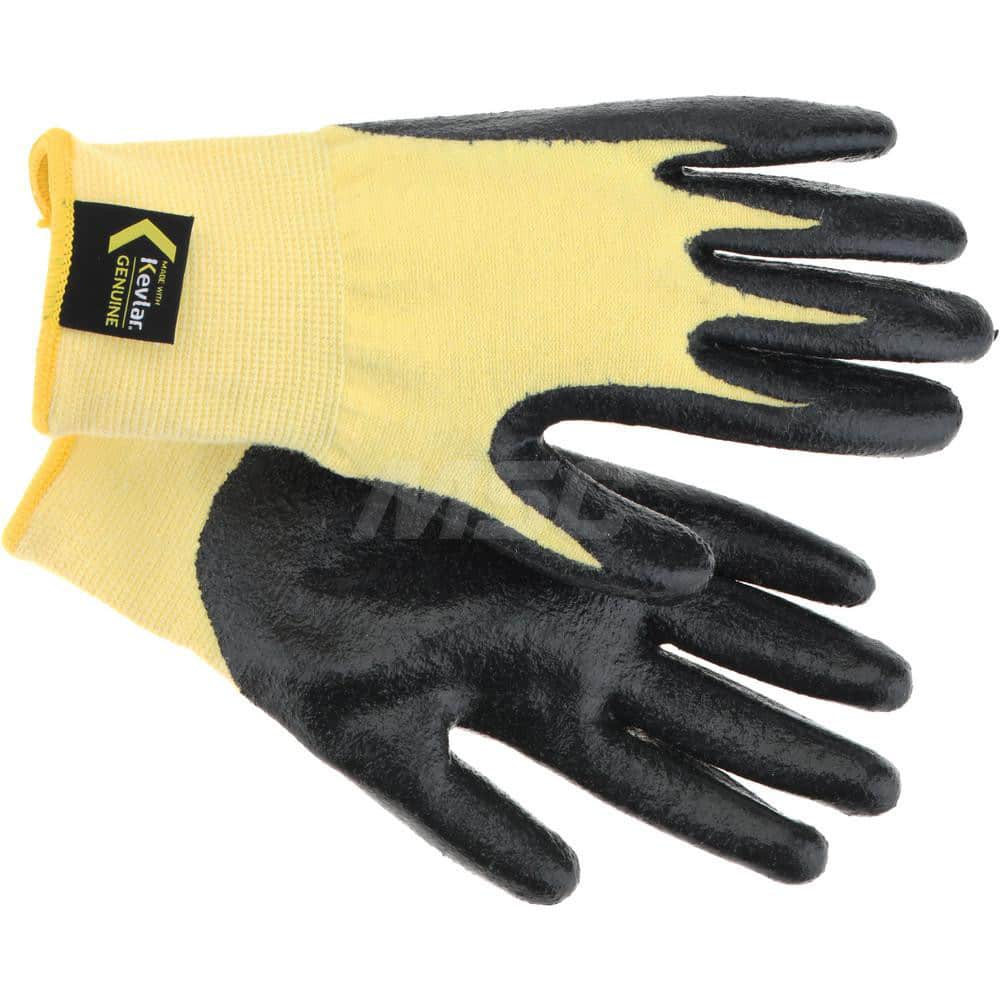 Cut, Puncture & Abrasive-Resistant Gloves: Size M, ANSI Cut A2, ANSI Puncture 1, Nitrile, Kevlar