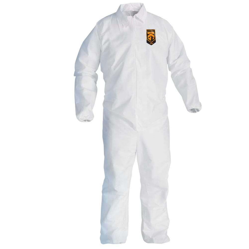 Disposable Coveralls: Size Medium, Microporous Film, Zipper Closure