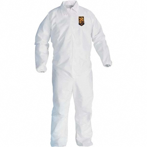 KleenGuard 44315 Disposable Coveralls: Size 2X-Large, 1.9 oz, Microporous Film, Zipper Closure 