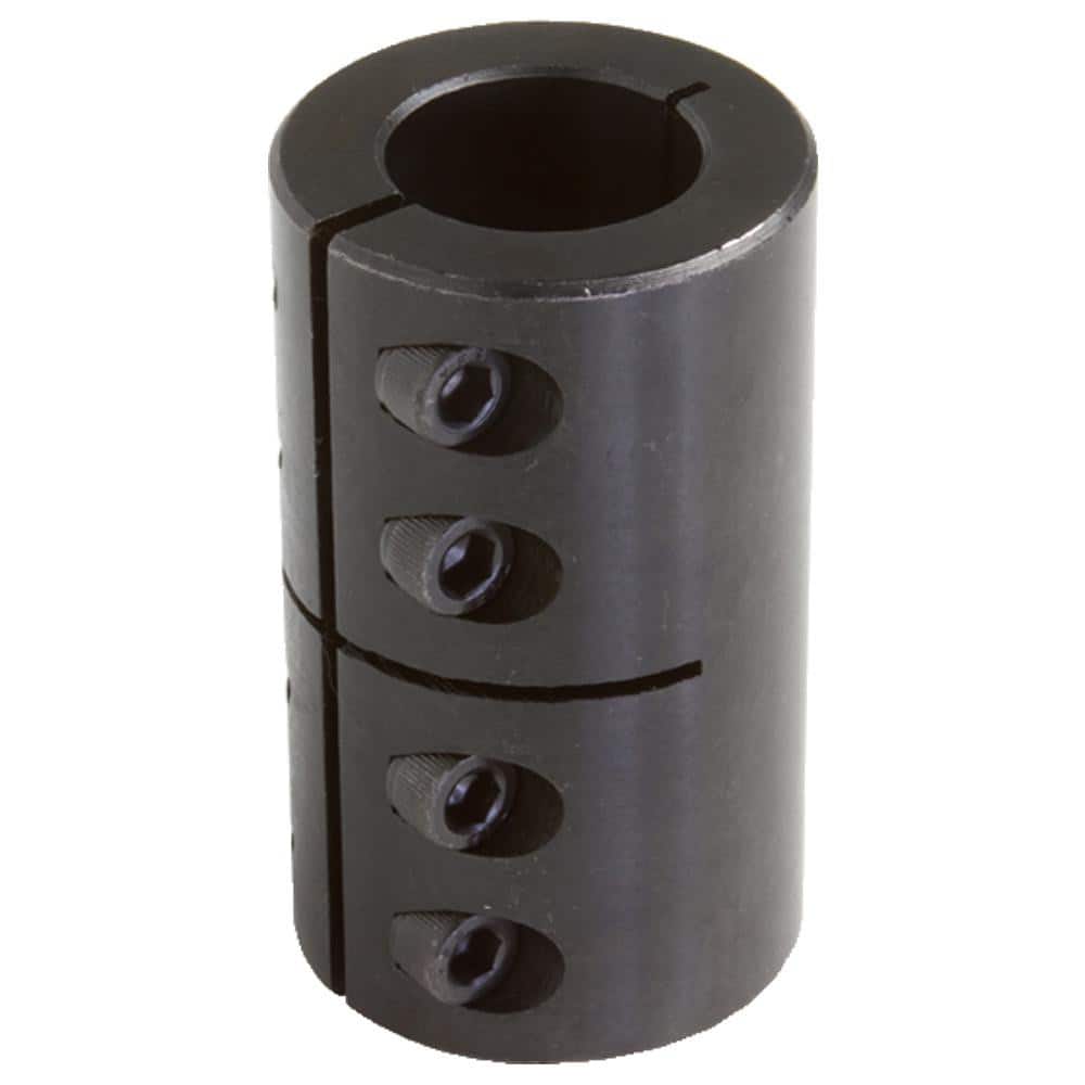 1-1/2 Solid Rigid Set Screw Coupler Black Oxide With Key Way Set Scre —  Red Boar Chain & Fastener Questions Call 435-319-8344