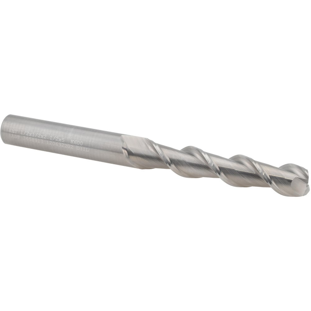 Square End Mill: 1/2'' Dia, 2-1/2'' LOC, 1/2'' Shank Dia, 5'' OAL, 2 Flutes, Solid Carbide