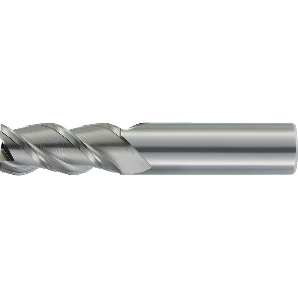 Corner Radius End Mill: 1/4" Dia, 3/4" LOC, 0.015" Radius, 3 Flutes, Solid Carbide