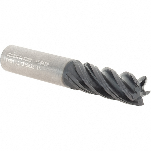 Kennametal 3580803 Corner Radius End Mill: 1/2" Dia, 1-1/4" LOC, 0.03" Radius, 5 Flutes, Solid Carbide Image