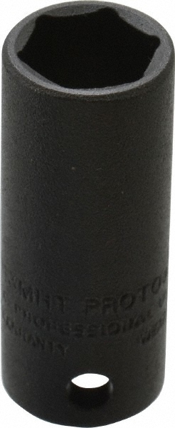 Sourcing Map 13mm Deep Thin Wall Impact Socket - 1/2" Drive 6-Point Extra Long Socket, Phosphated CR-V Steel For Spindle & Axle Nuts