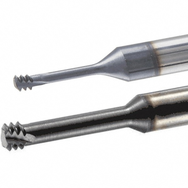 Helical Flute Thread Mill: #10 & #12, Internal, 3 Flute, 1/4" Shank Dia, Solid Carbide