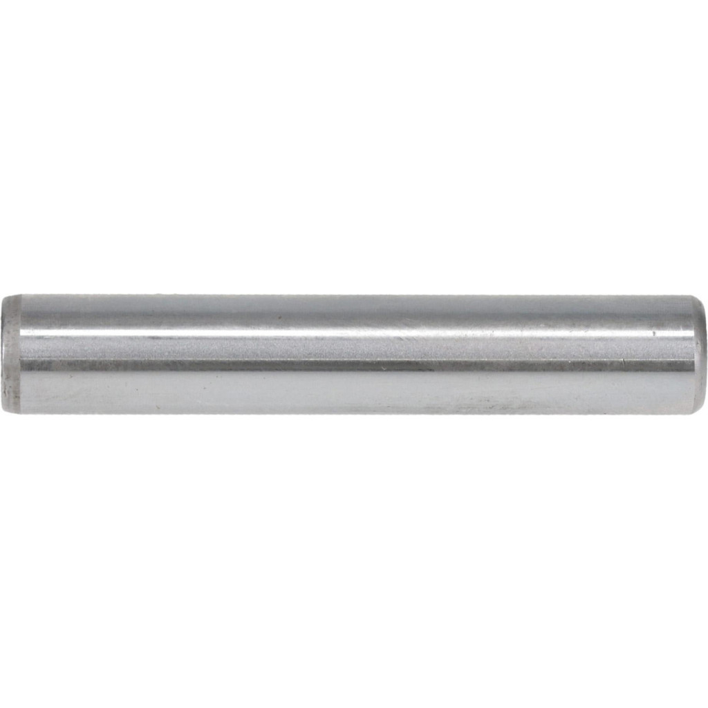 Made in USA Dowel Pin: 7/16" Dia, 2-1/2" OAL, Alloy Steel, Grade 8, Bright/Uncoated Finish - (1) Beveled & (1) Rounded, 22550 (Single Shear Strength)
