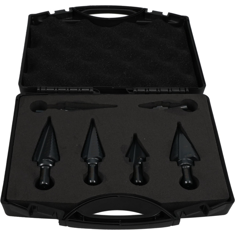 Drill Bit Set:  Step Drill Bit Set,  6 Pc,  High-Speed Steel