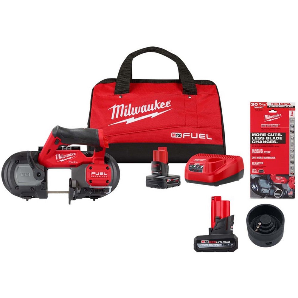 Cordless Portable Bandsaws; Voltage: 12.00 ; Maximum Depth of Cut (Decimal Inch): 2-1/2 ; Low Speed (SFPM): 0 ; Cutting Capacity - Round: 2-1/2 ; Cutting Capacity - Rectangular: 2.5 ; Number Of Speeds: Variable