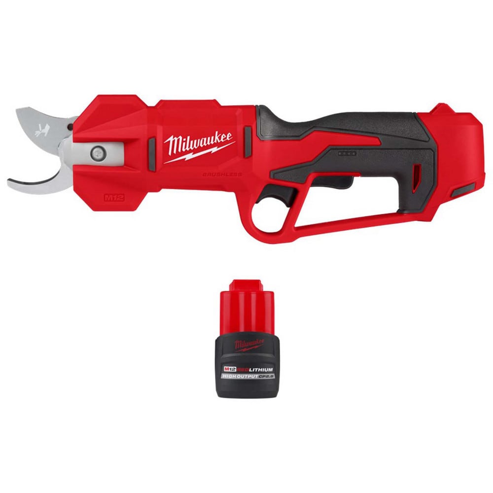 Handheld Power Shears; Handle Type: Inline ; Cutting Capacity: 1.25in ; Voltage: 12.00 ; Cutting Pattern: Straight ; For Use On: Branches ; Batteries Included: Yes