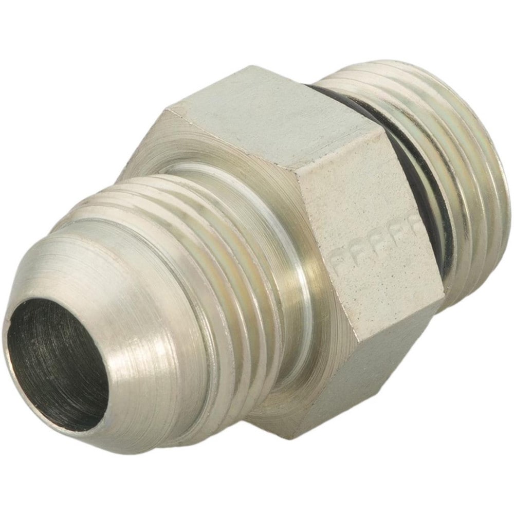 Steel Flared Tube Straight Thread Connector: 1/2" Tube OD, 1-5/16-12 Thread, 37 ° Flared Angle