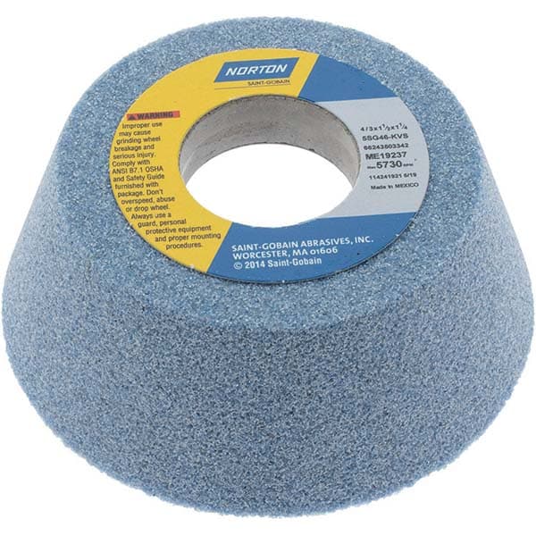 Tool & Cutting Grinding Wheel: 4" Dia, 46 Grit, K Hardness, Type 11