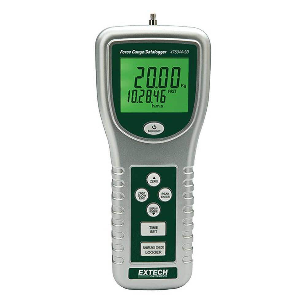 Extech 475044 Digital Force Gage: 196 N Capacity, 0.05 N Resolution 