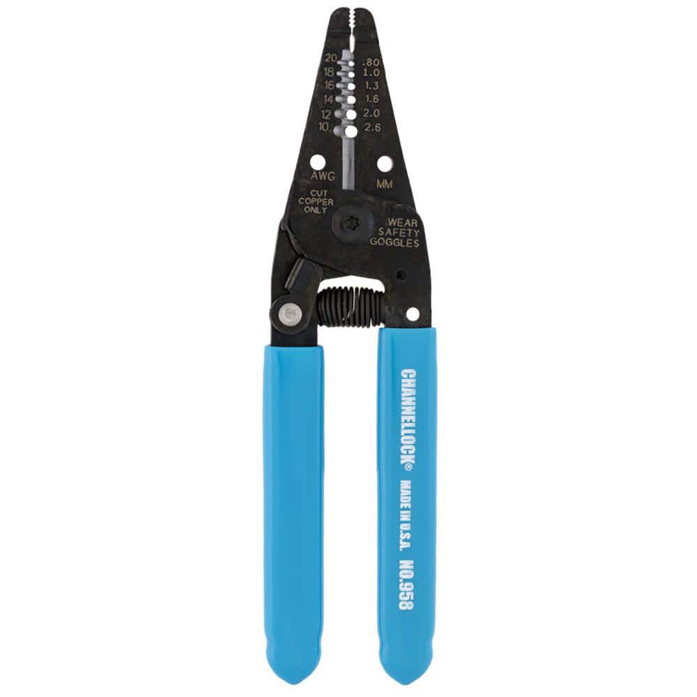 Wire Stripper Cable Cutter: Plastic Cushion Handle, 6-1/4" OAL