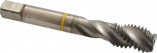 Spiral Flute Tap: 9/16-12, UNC, 3 Flute, Modified Bottoming, 2B Class of Fit, Cobalt, Bright/Uncoated