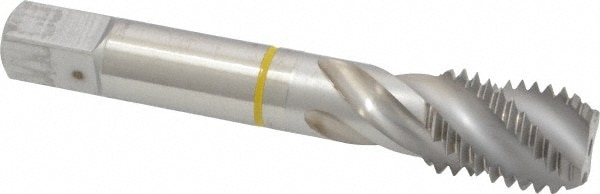 Spiral Flute Tap: 3/4-10, UNC, 4 Flute, Modified Bottoming, 2B Class of Fit, Cobalt, Bright/Uncoated