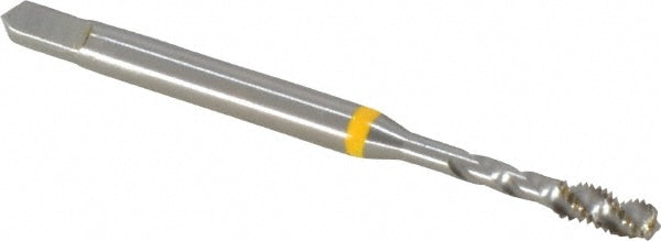 Spiral Flute Tap: #4-48, UNF, 3 Flute, Modified Bottoming, 2B Class of Fit, Cobalt, Bright/Uncoated