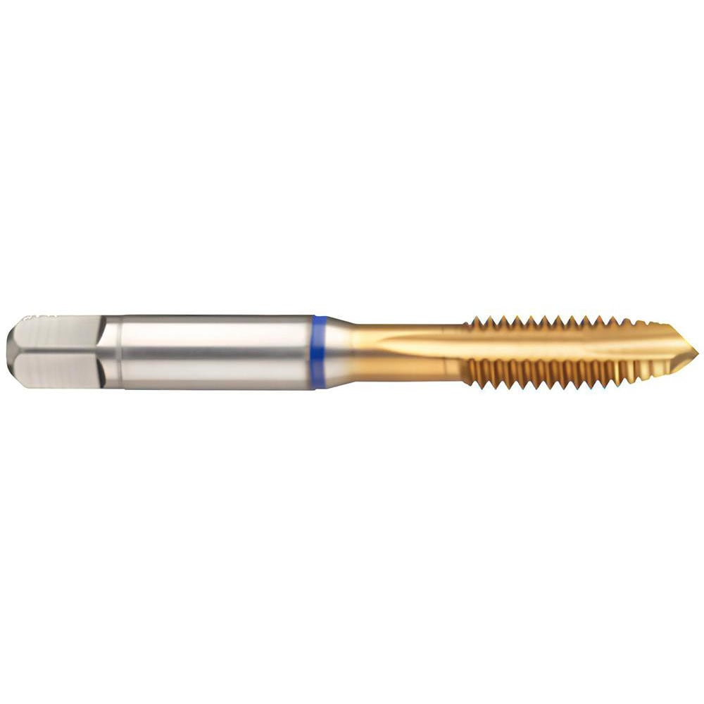 Spiral Point Tap: 9/16-12 UNC, 4 Flutes, Plug Chamfer, 2B Class of Fit, High-Speed Steel-E-PM, TiN Coated