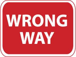 Traffic Control Sign: Rectangle, "Wrong Way"