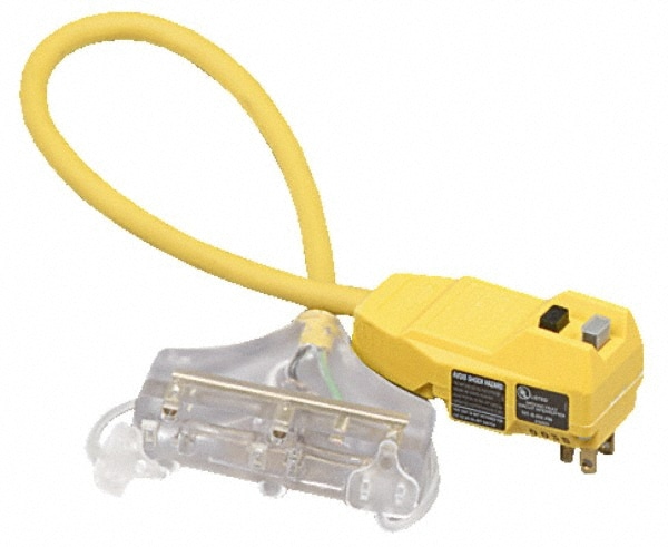 Power Cords; Cord Type: Extension Cord ; Overall Length (Feet): 2 ; Cord Color: Yellow ; Amperage: 15 ; Standards: OSHA; UL Listed ; Number Of Receptacles: 1