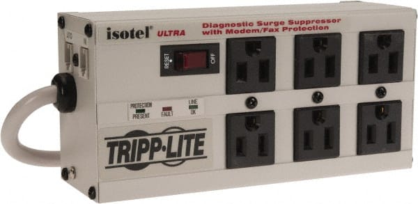 Tripp-Lite ISOTEL6 ULTRA 6 Outlets, 120 Volts, 15 Amps, 6 Cord, Power Outlet Strip 