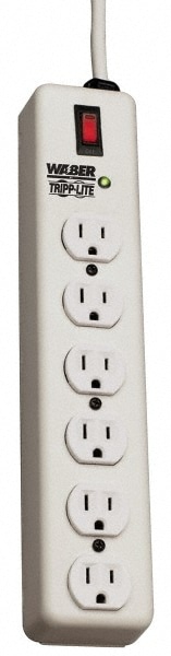 Power Outlet Strips; Amperage: 15 A; Amperage: 15 A; Voltage: 120 V; Number of Outlets: 6; Number Of Outlets: 6; Mounting Type: Free Hanging; Keyhole; Cord Length: 6 ft; Voltage: 120 V; Strip Length (Inch): 12-1/4; Strip Length (Decimal Inch): 12-1/4; Cor