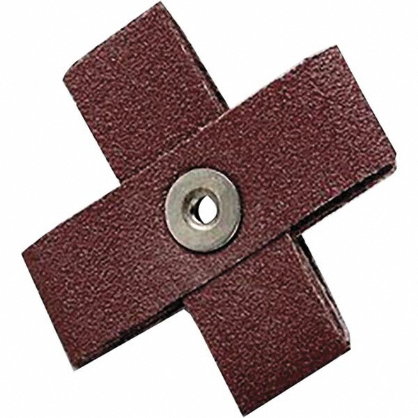 60 Grit, Medium Grade, Aluminum Oxide Cross Pad - 6" Long x 6" Wide x 1-1/2" Thick, Cloth Backed, X Backing Weight, 8 Ply, 9,000 Max RPM