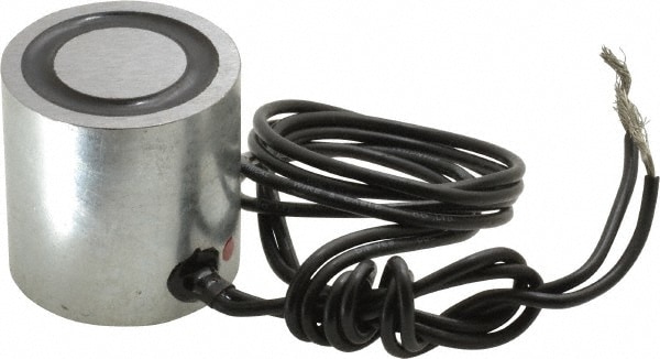 1-1/2" Diam, 6.2 Watts, 80 Lb Max Magnetic Pull Electromagnet