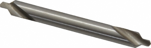 Combo Drill & Countersink: #2, 3/16" Body Dia, High Speed Steel