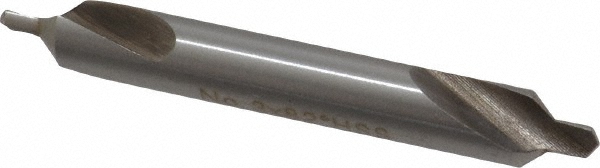 Combo Drill & Countersink: #3, 1/4" Body Dia, High Speed Steel
