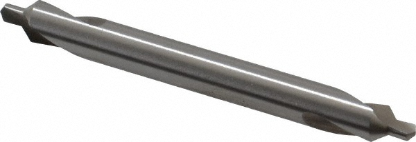 Combo Drill & Countersink: #2, 3/16" Body Dia, High Speed Steel