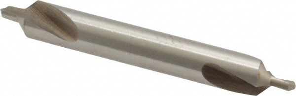 Combo Drill & Countersink: #3, 1/4" Body Dia, High Speed Steel