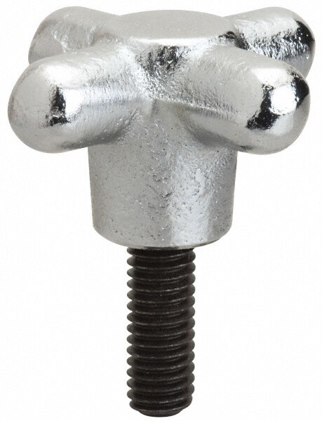4 Prong Spoked Knob: 2" Head Dia, 4 Points, Cast Iron