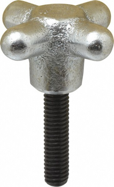 4 Prong Spoked Knob: 2" Head Dia, 4 Points, Cast Iron