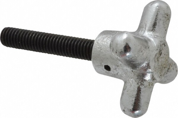 4 Prong Spoked Knob: 2" Head Dia, 4 Points, Cast Iron