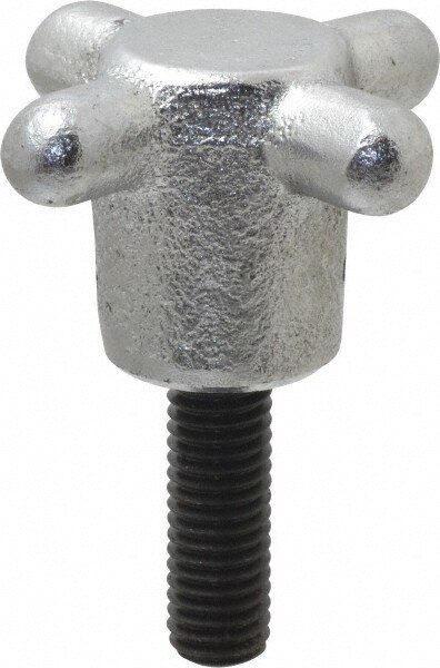 4 Prong Spoked Knob: 2-1/2" Head Dia, 4 Points, Cast Iron