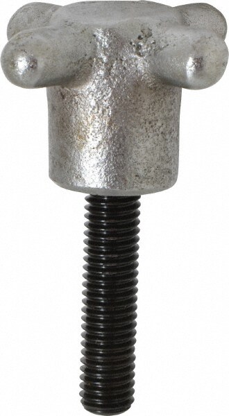 4 Prong Spoked Knob: 2-1/2" Head Dia, 4 Points, Cast Iron